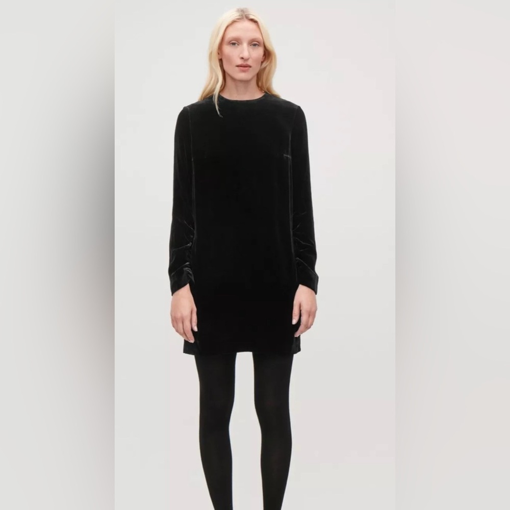 COS black velvet party shift dress. Size 34 / 0 size